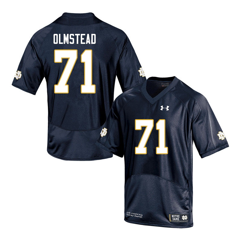 Men's NCAA Notre Dame Fighting Irish #71 John Olmstead Stitched College Under Armour Authentic Navy Football Jersey SH10G36LP